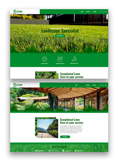 Exceptional Lawn Care website showcasing services