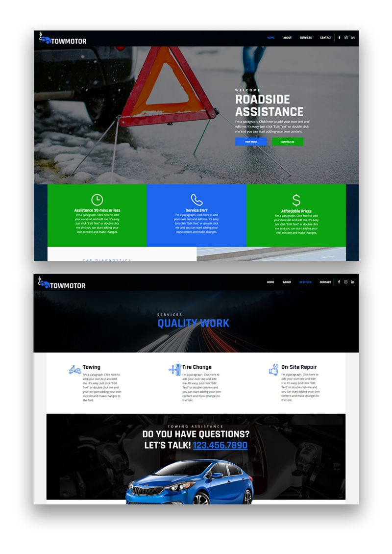 Towing Wix Website Template