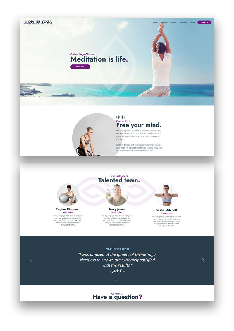 Yoga 02 Wix website template