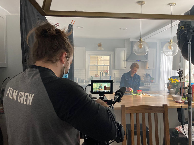 brady gilliam filming a commercial for Visionaery Productions