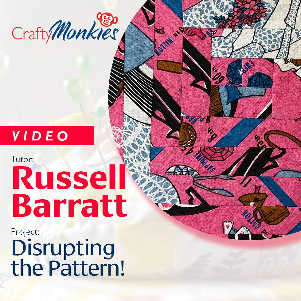 Front cover of video promoting the Disrupting The Pattern workshop by craft expert Russell Barratt