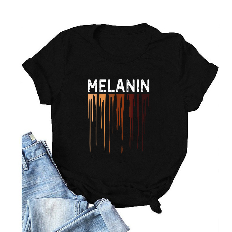Thumbnail: Hot Selling  Women's Tshirt  Ladies 100% Cotton T Shirts Melanin Women Summer