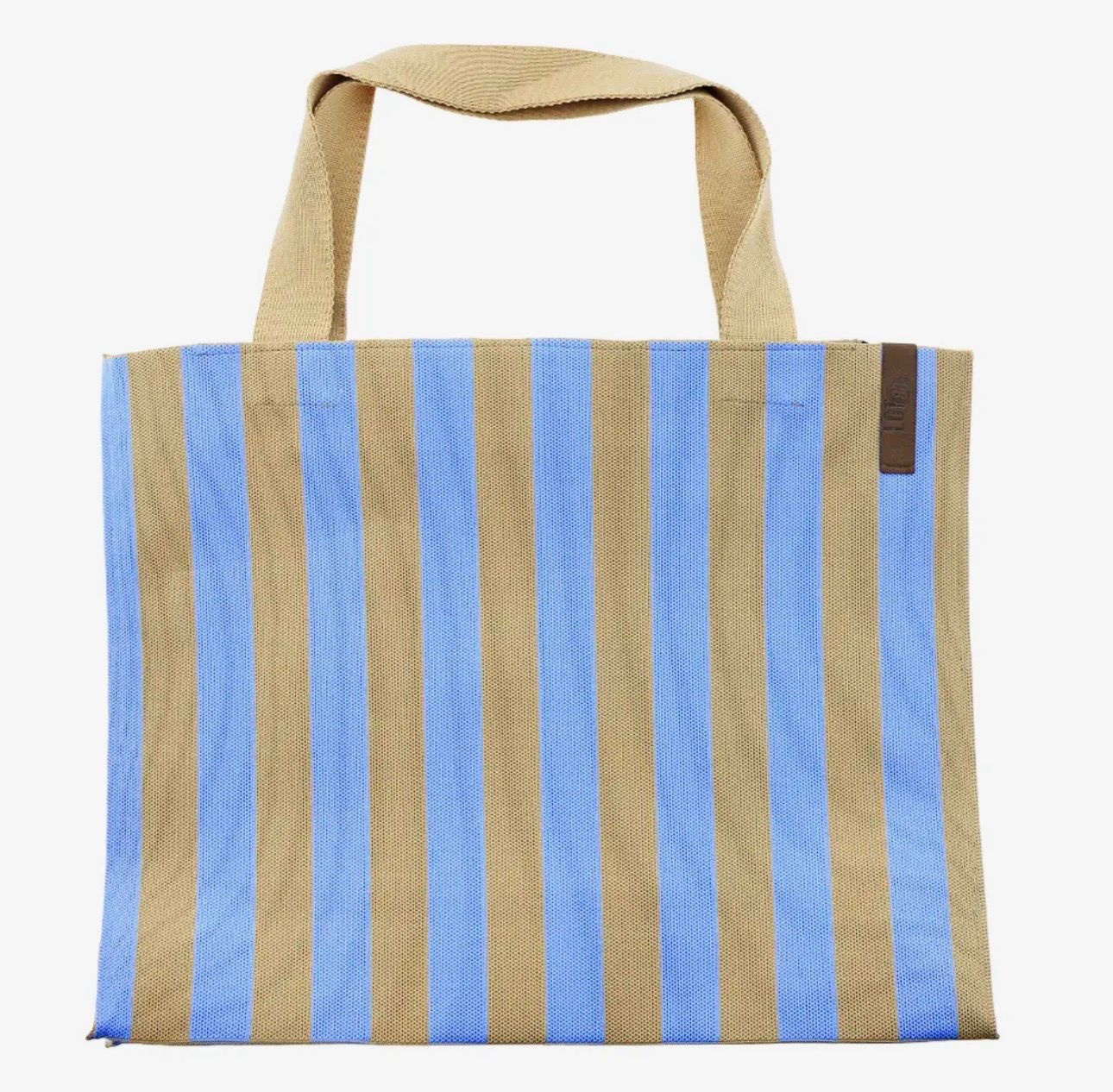 Shopper gestreift, taupe/blau