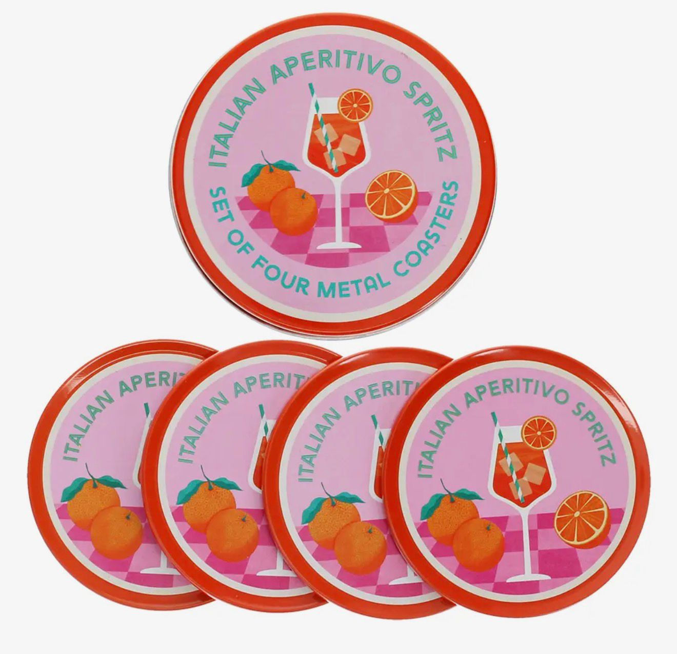 Untersetzer-Set "Holy Aperoly", rosa/orange
