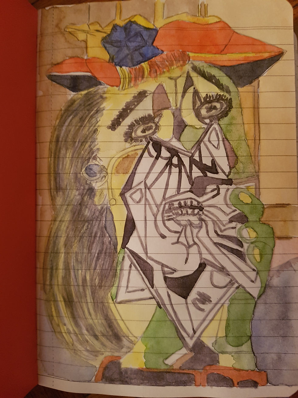 Croquis femme en pleurs