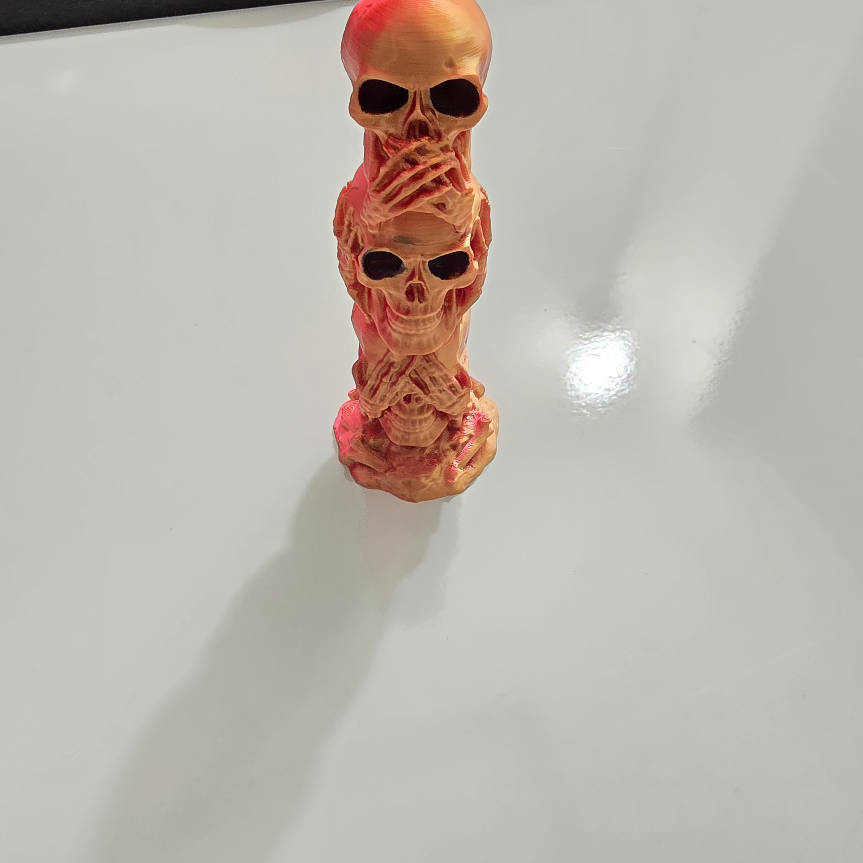 see, speak, hear no evil skull ornament