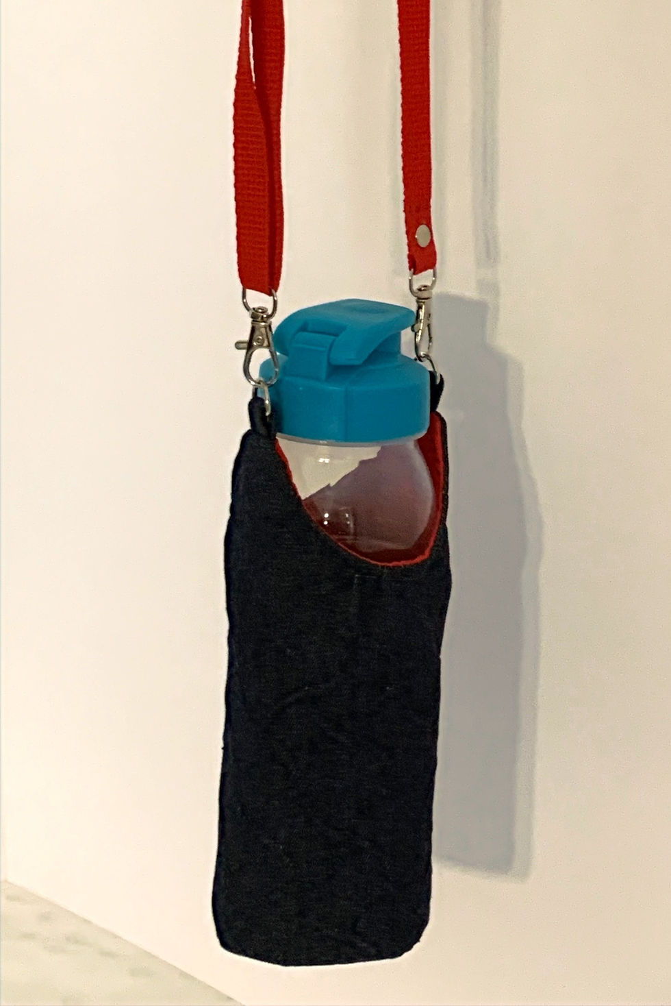 Small Water Bottle Bag - Denim Geometric