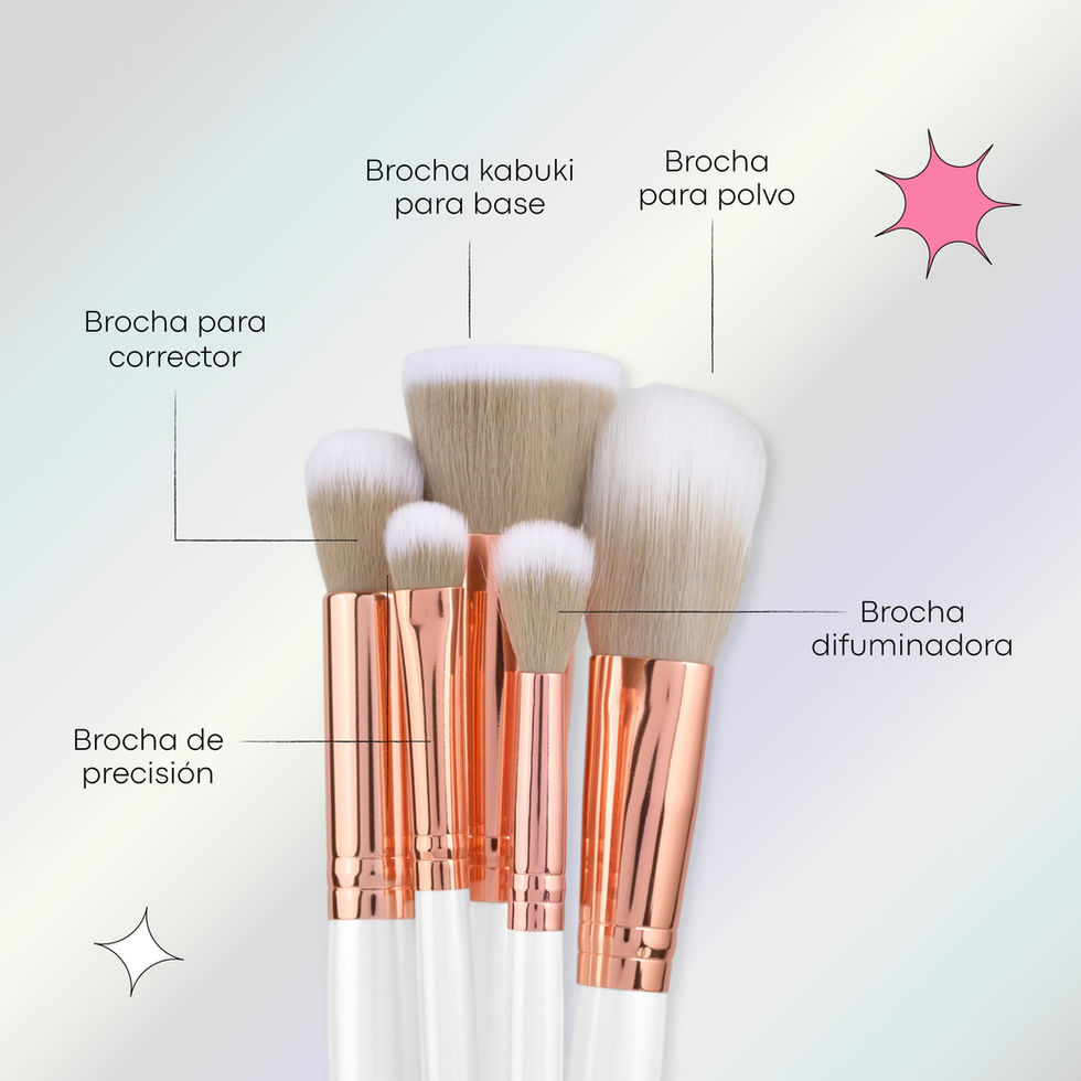 descripcion de kit de brochas marshmallow de lula beauty