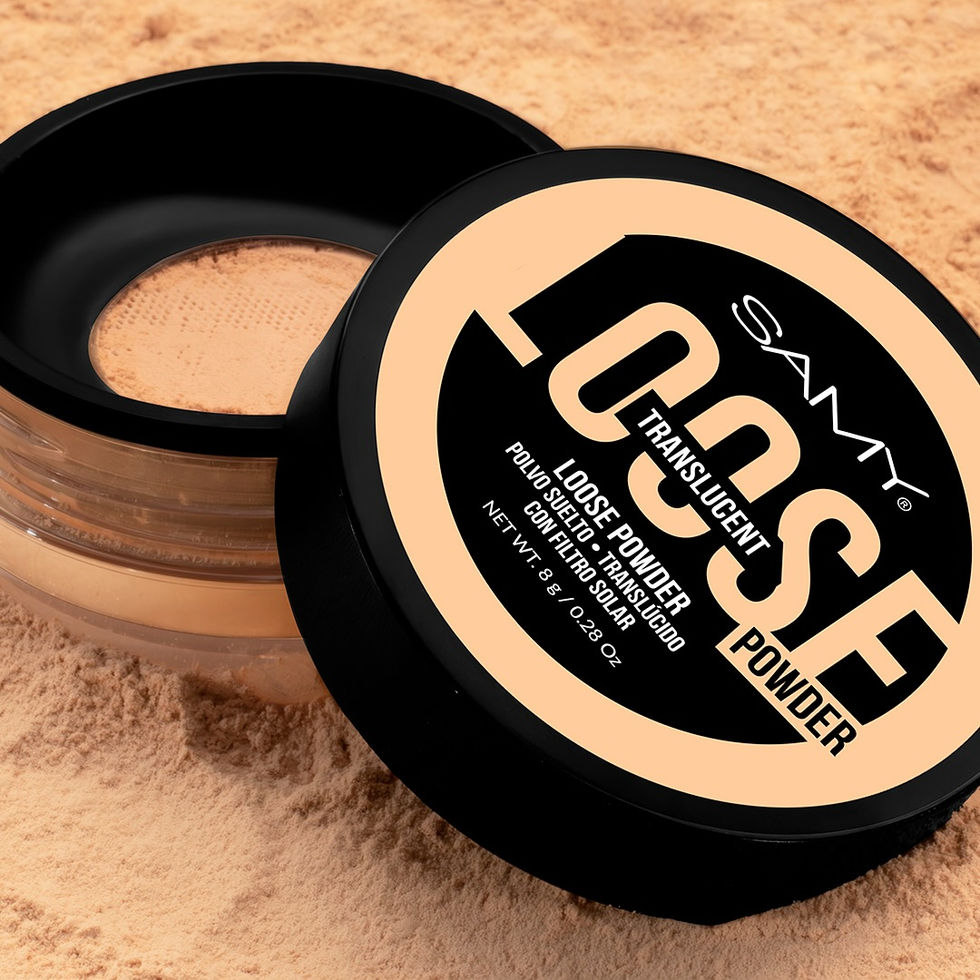 Vista superior de nueva version del polvo traslucido de Samy