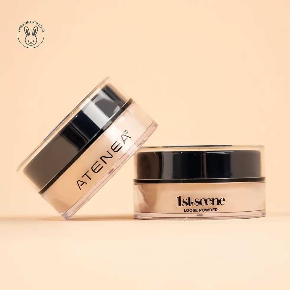 Vista frontal de 2 polvos traslucido atenea