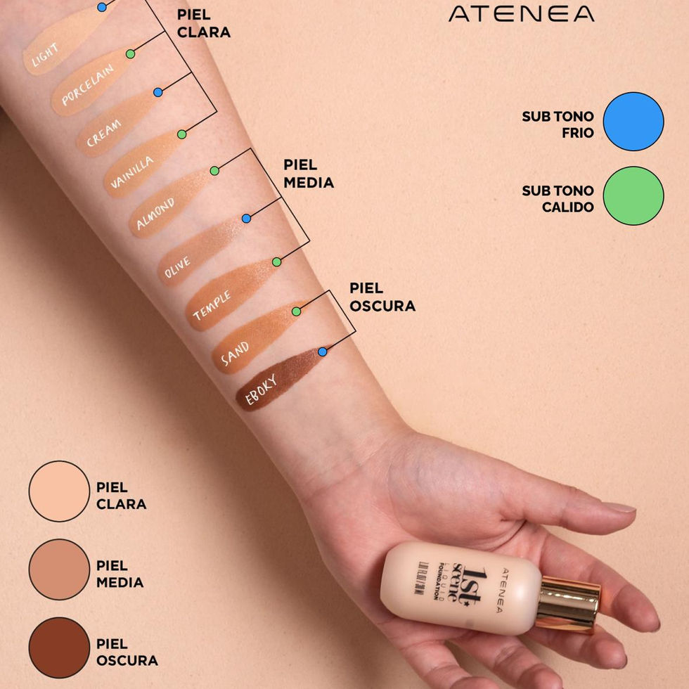 Diferentes tonos de base de maquillaje