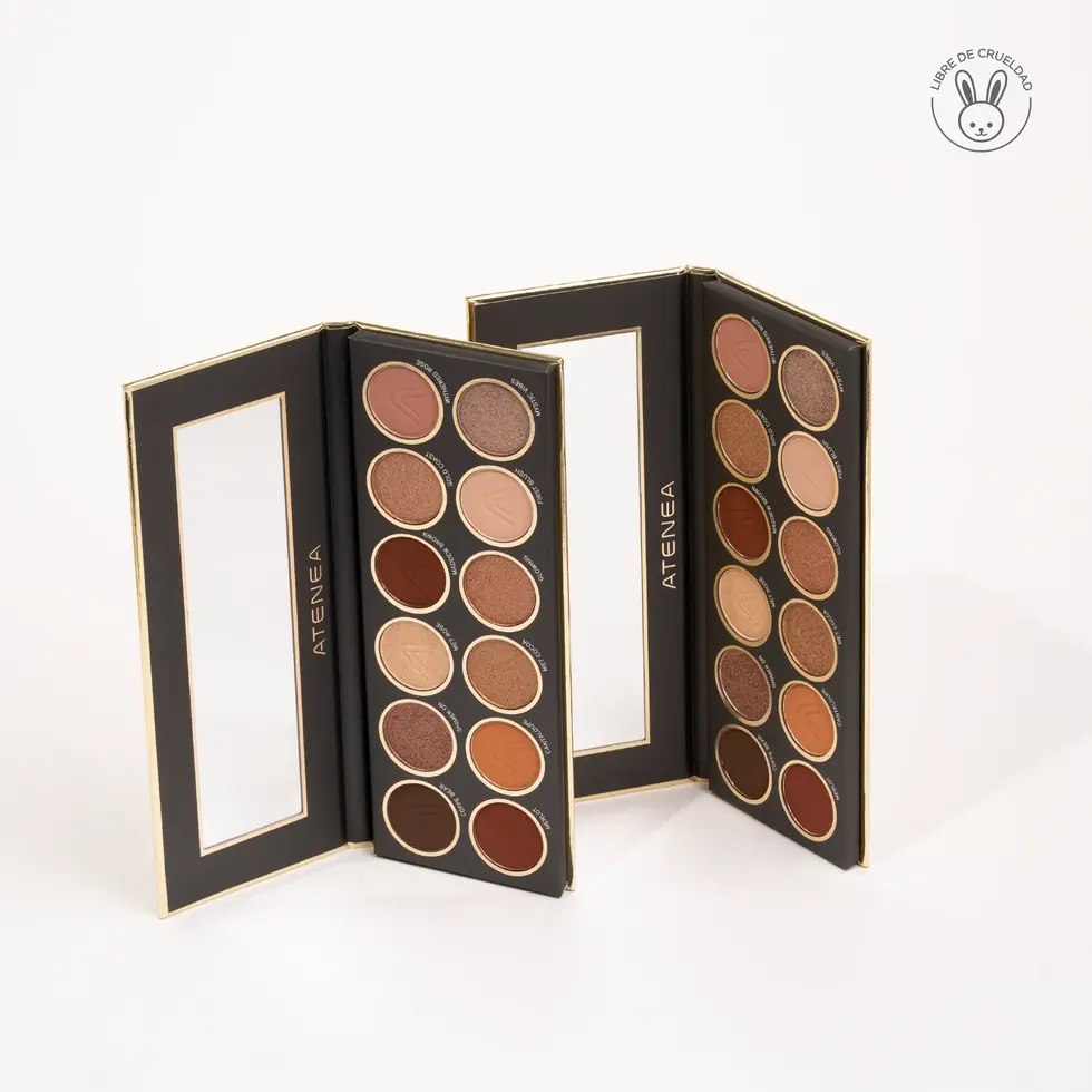 Dos Paletas de sombras abiertas 1st Scene Atenea tonos neutros