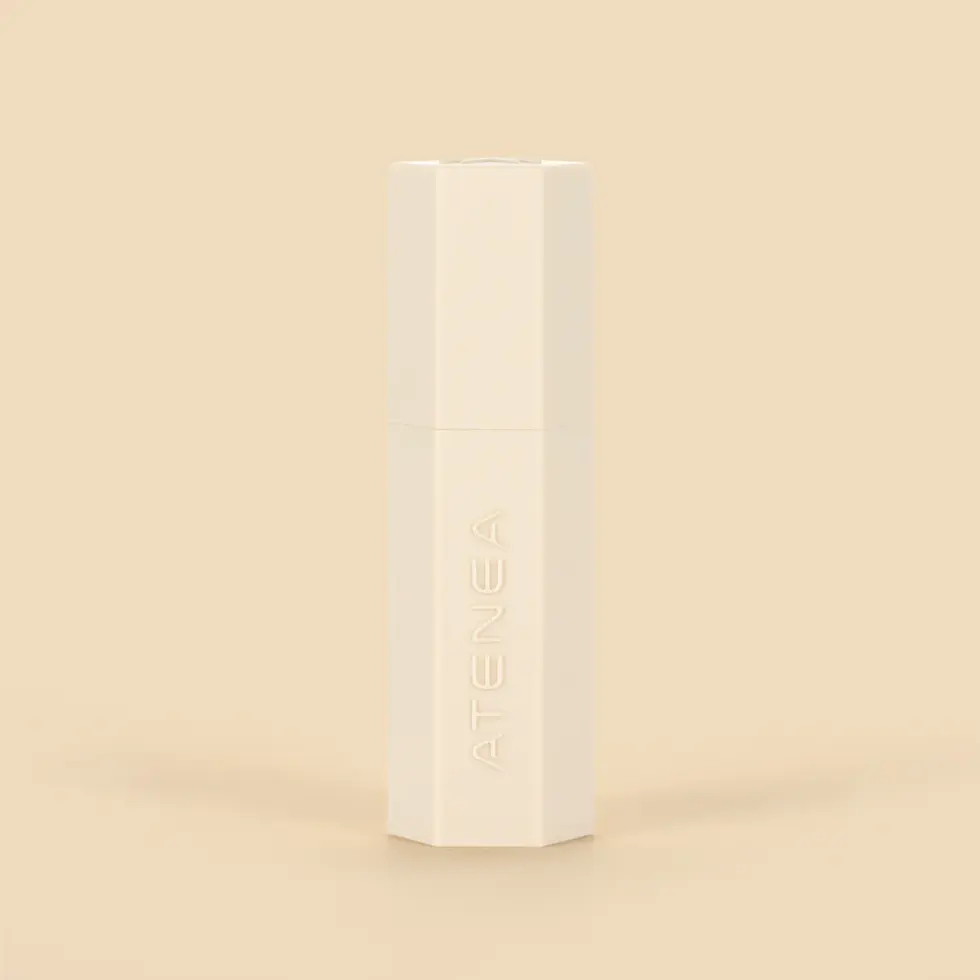 Vista frontal tapa cerrada de iluminador en barra collection atenea