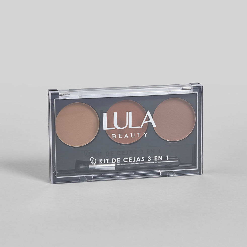 vista frontal de trio de cejas 3 en 1 lula beauty claro