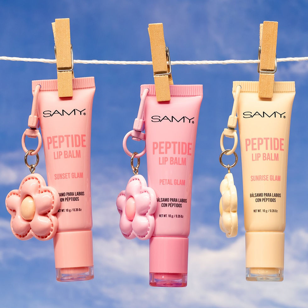 vista frontal de tres balsamos hidratantes de samy