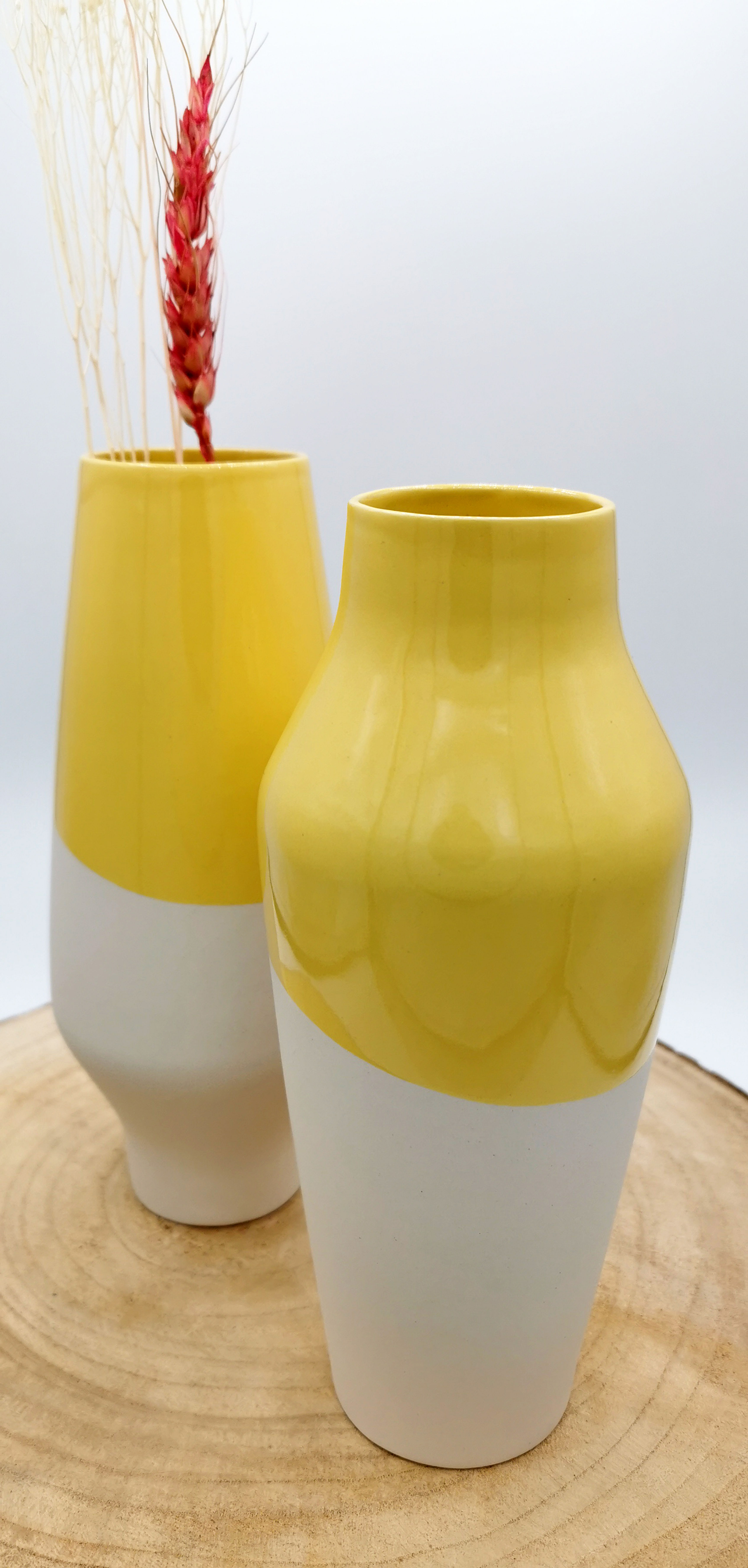Large Dipped Yellow Vessels