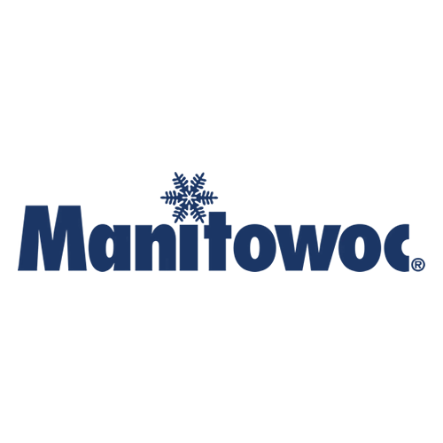 Manitowoc logo with a blue snowflake, commercial kitchen equipment repair.