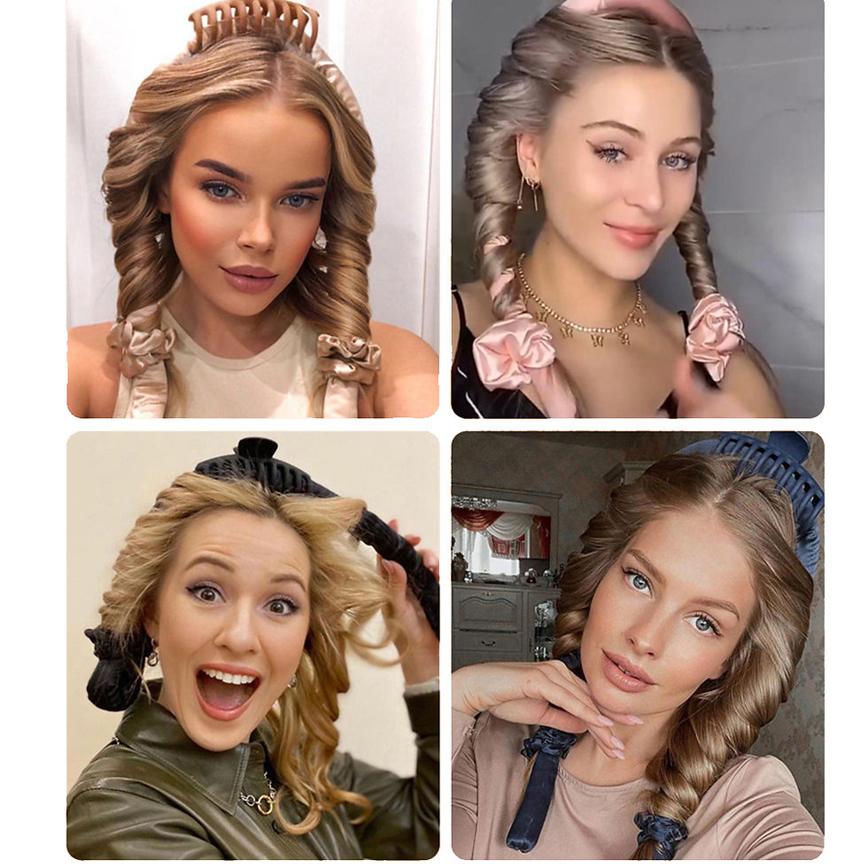 Thumbnail: 1-2Set Woman Heatless Curling Rod Heatless Hair Curls Headband Make Hair Soft Sh