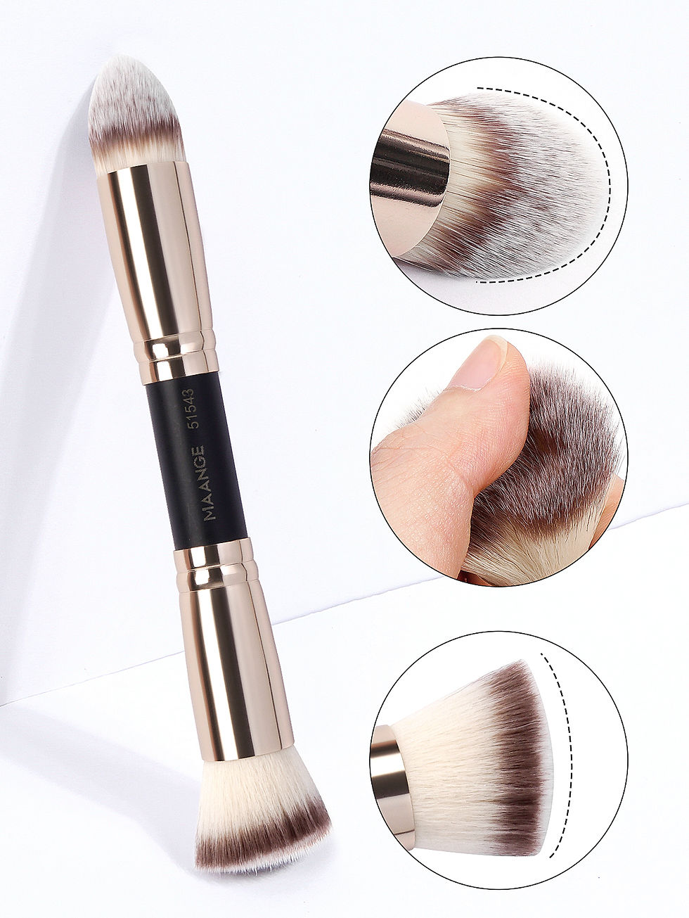 Thumbnail: MAANGE 4pcs Basic Makeup Brushes Set With Box Dual-ended Foundations Powder Blus