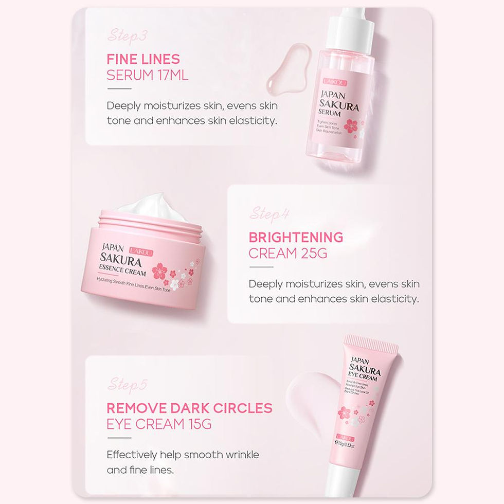 Thumbnail: 5/3pcs/Set Sakura Skin Care Sets Face Cream Serum Toner Facial Cleanser Sunscree
