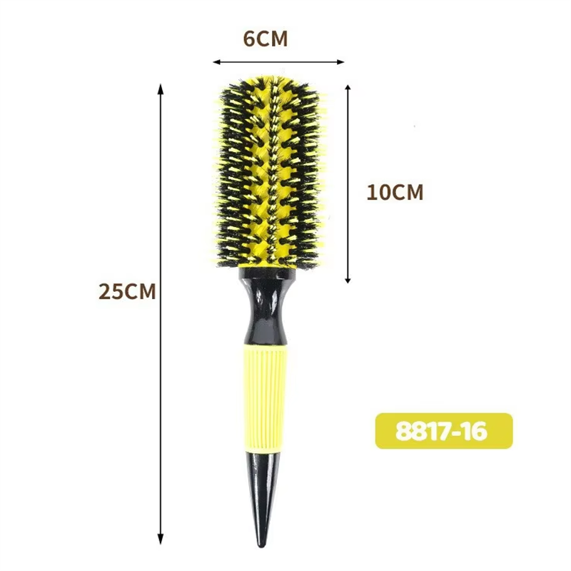 Thumbnail: Professional 1PC 6 Sizes Round Wooden Hair Brush Boar Bristle Mix Nylon Salon Wo