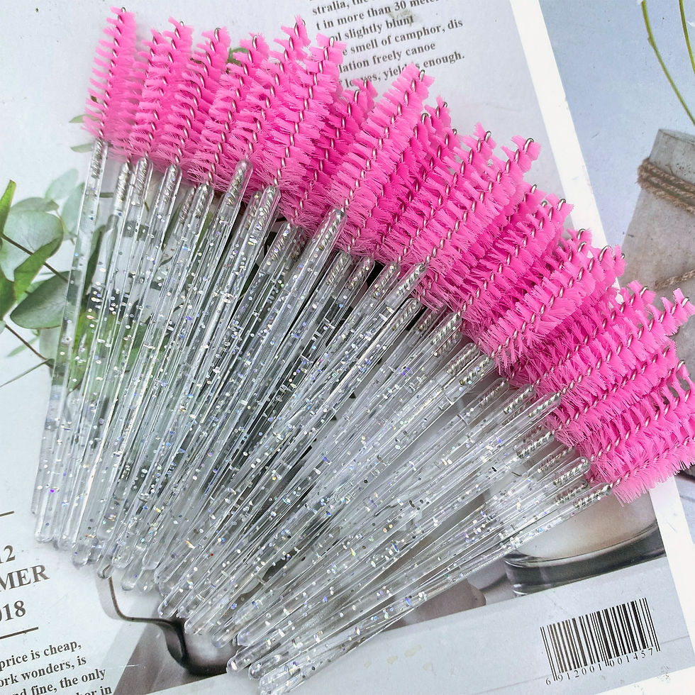 Thumbnail: 50Pcs Makeup Brushes Disposable Crystal Eyebrow Brush Diamond Handle Mascara Wan