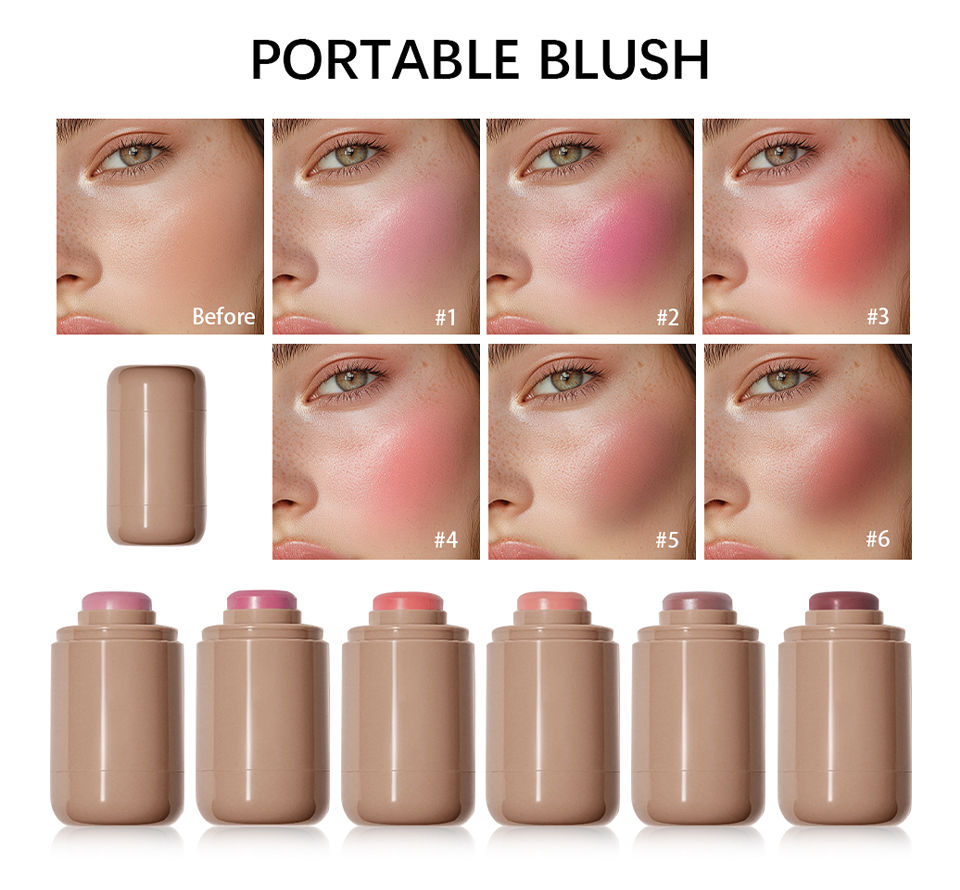 Thumbnail: Magic Blush Stick 3-in-1 Cheek Lip Tinted Moistured Blush Stick Silky Brighten B