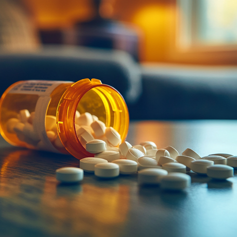 A spilled bottle of pills