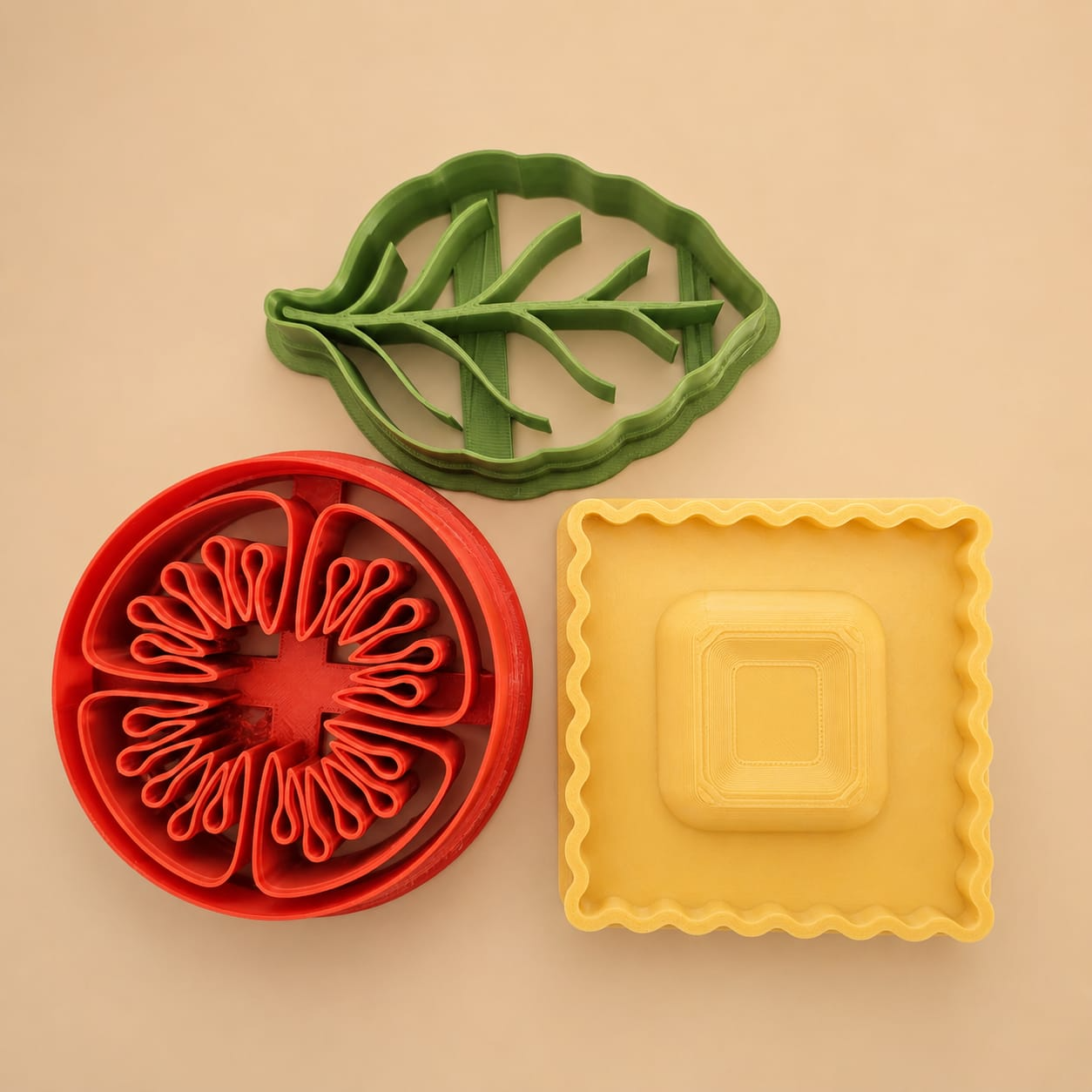 Kit 3 Apoiadores de Talheres – Tomate, Folha e Ravioli