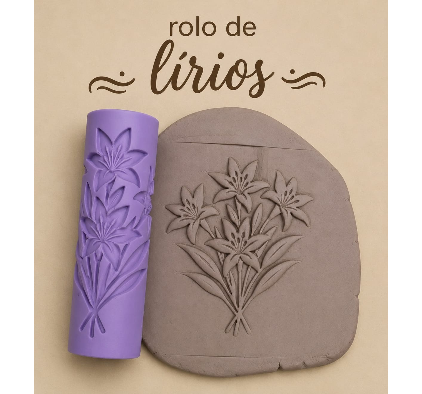 Rolo de Textura Lírios Abertos