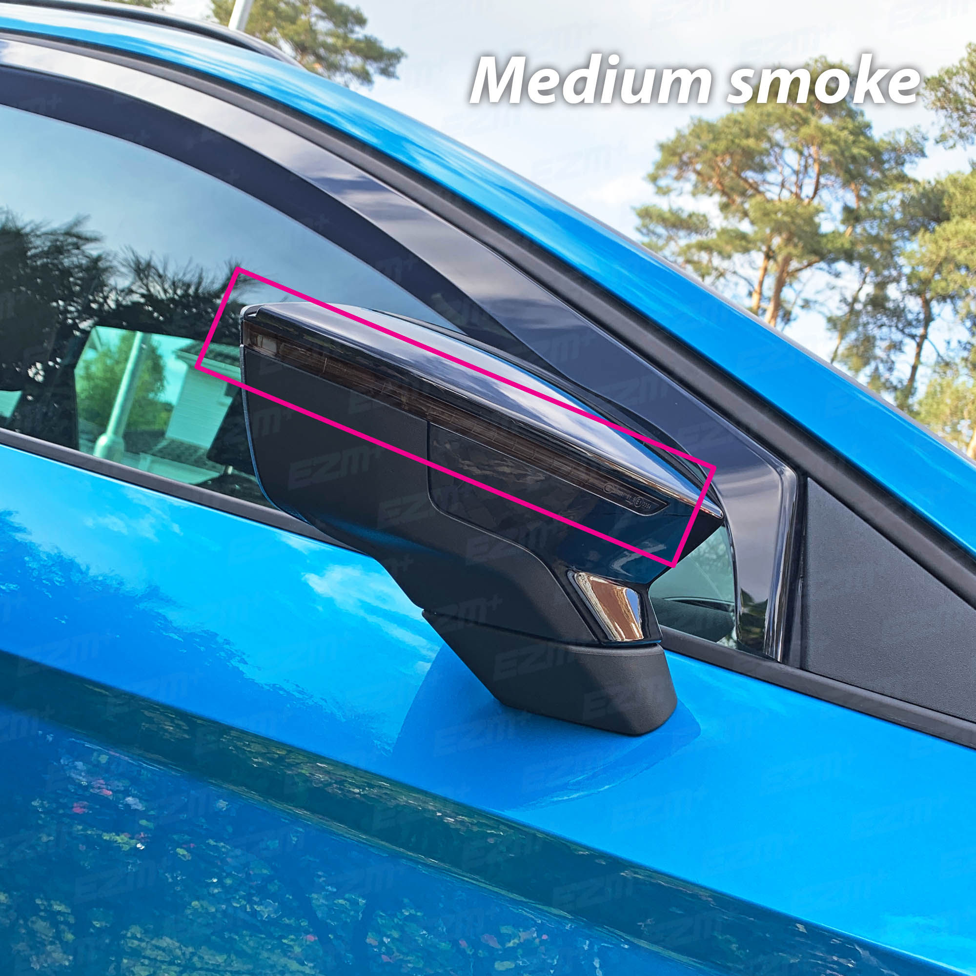 EZM Wing Mirror Indicator Strip Pre-Cut Tints x 2 for Seat Leon MK3.5 Cupra