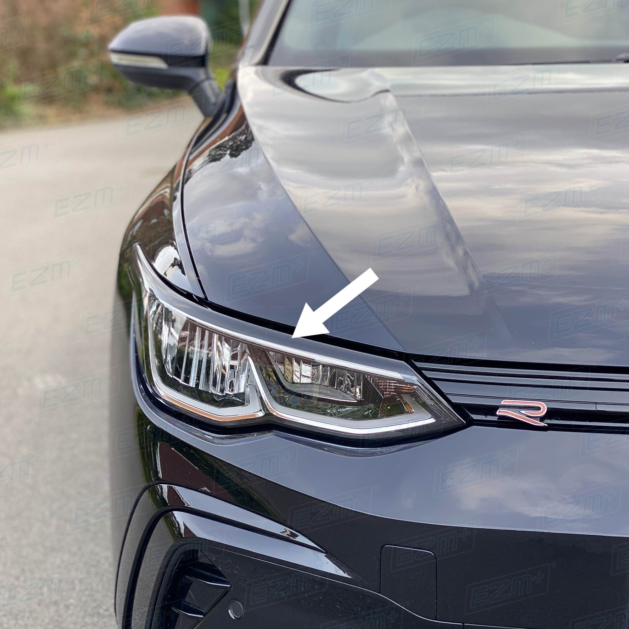 EZM Headlight Brow Decals x 2 for VW Golf MK8 Models