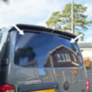 EZM Barn Doors Fake Window Decals x 2  for VW Transporter T6.1