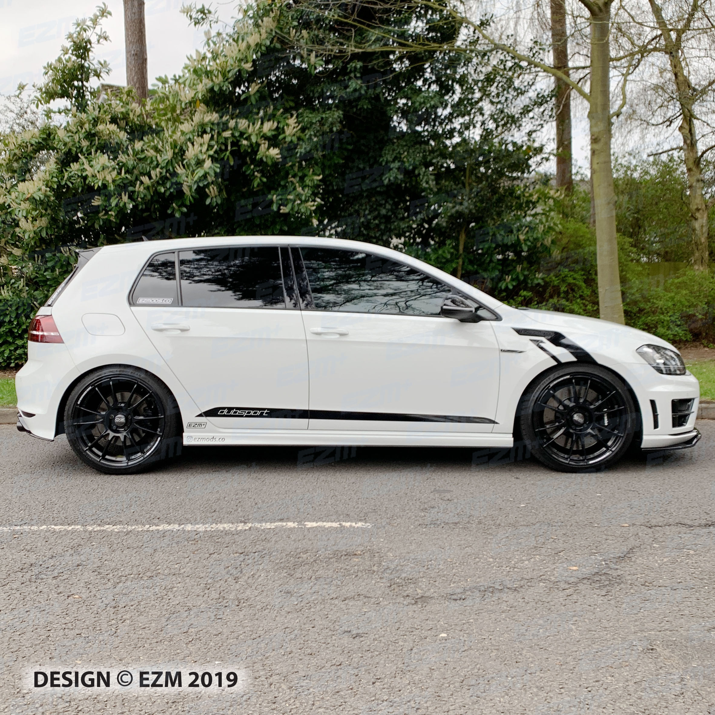 EZM Side Stripe Decals x 2 for VW Golf MK7 R