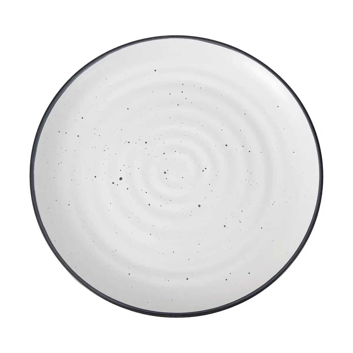 Black Rim Ripple Dinner Plate