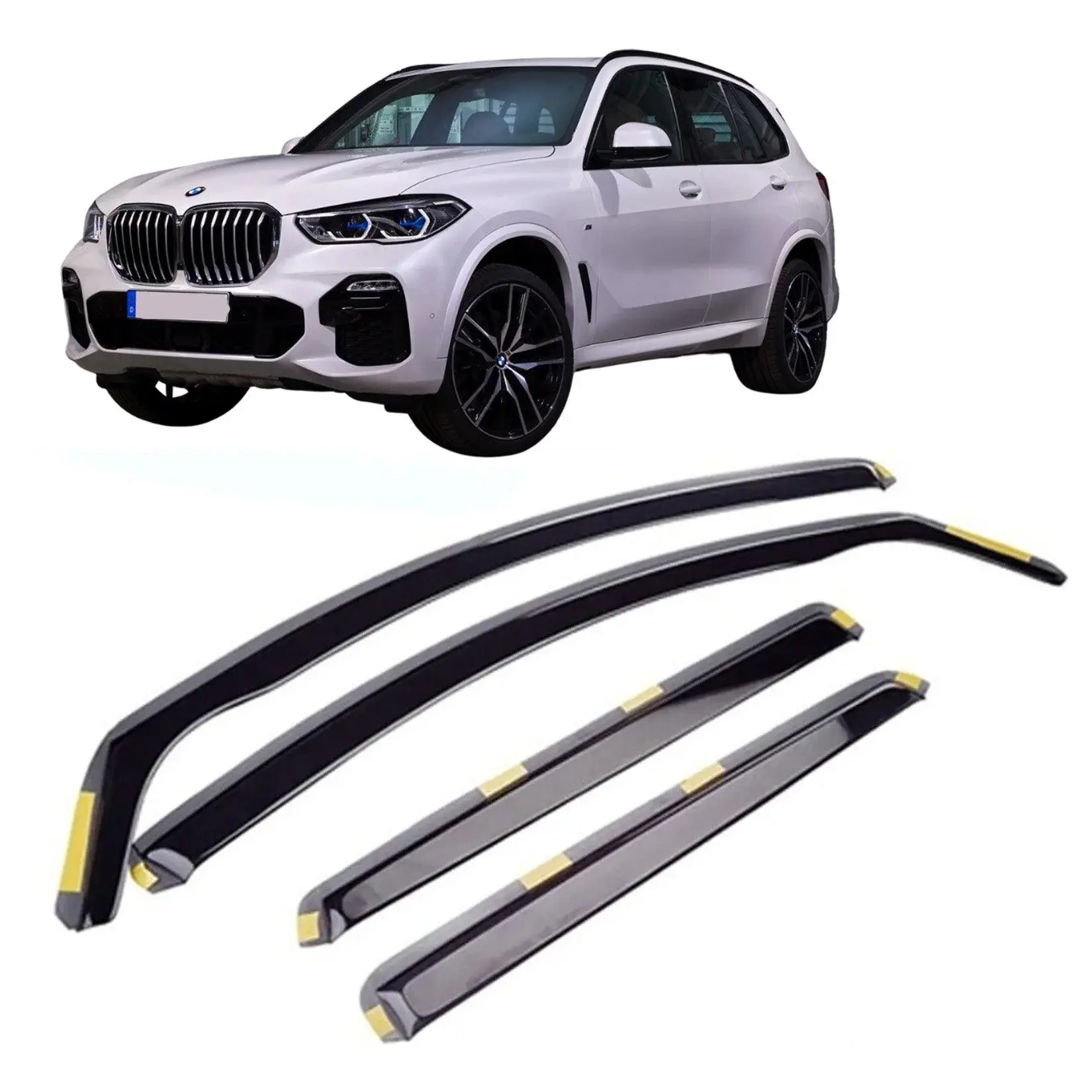 BMW X5 G05 2019 ON STX INTERNAL WIND DEFLECTORS - 4PCS - CLIP IN FITMENT - DARK