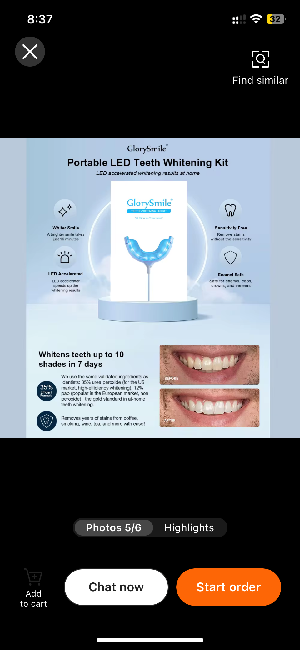 Thumbnail: Glory Smile Teeth Whitening LED Kit