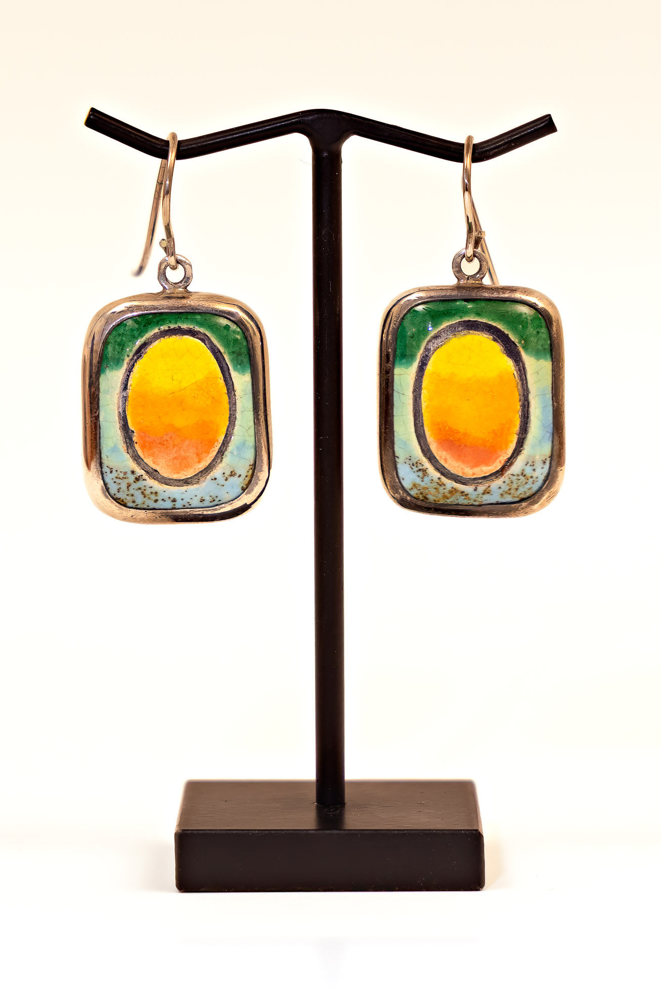 Sedona  Arizona   Tlaquepaque   Jewelry   Earrings   Sterling Silver   Ceramic   Kate Nowak   KN-R-010