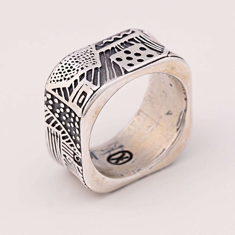 Sedona Arizona Tlaquepaque Jewelry Ring Unisex Sterling Silver 'Doodle' Kim Fox