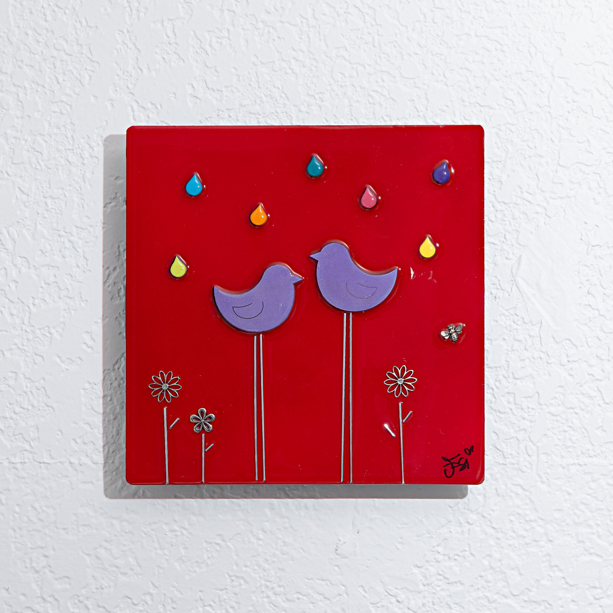 Sedona  Arizona  Tlaquepaque  Whimsical Elements  Multimedia  Reclaimed Metal  Jessi Brooks  Two Purple Birds  JB60