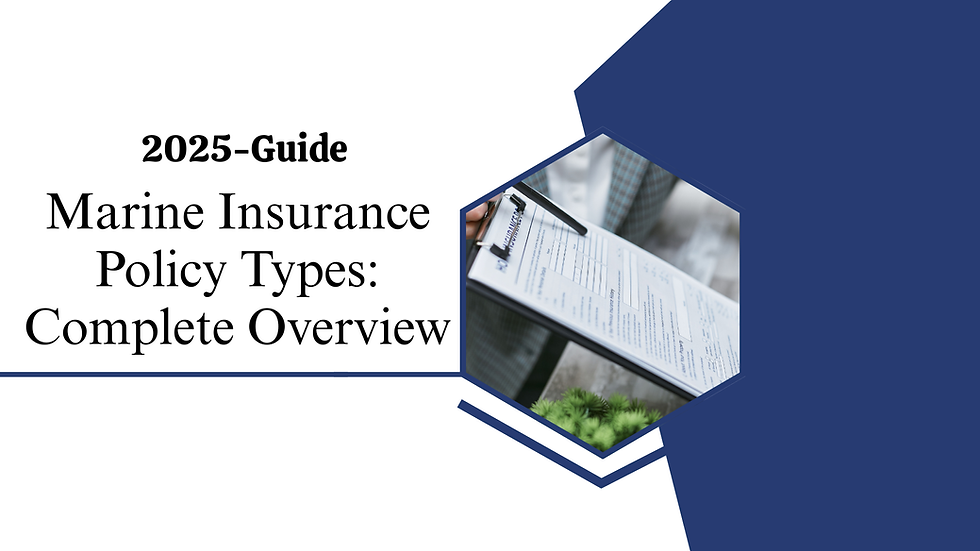 A business professional reviewing documents on a clipboard, representing different marine insurance policy types and their complete overview.