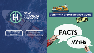 Blue Green Graphic about common myths in cargo insurance