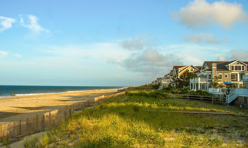 Eye-level view of the sandy beach at Bethany Beach