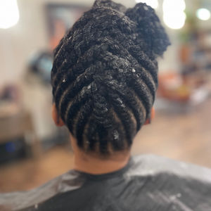 Flat twist on Loose Hair Updo