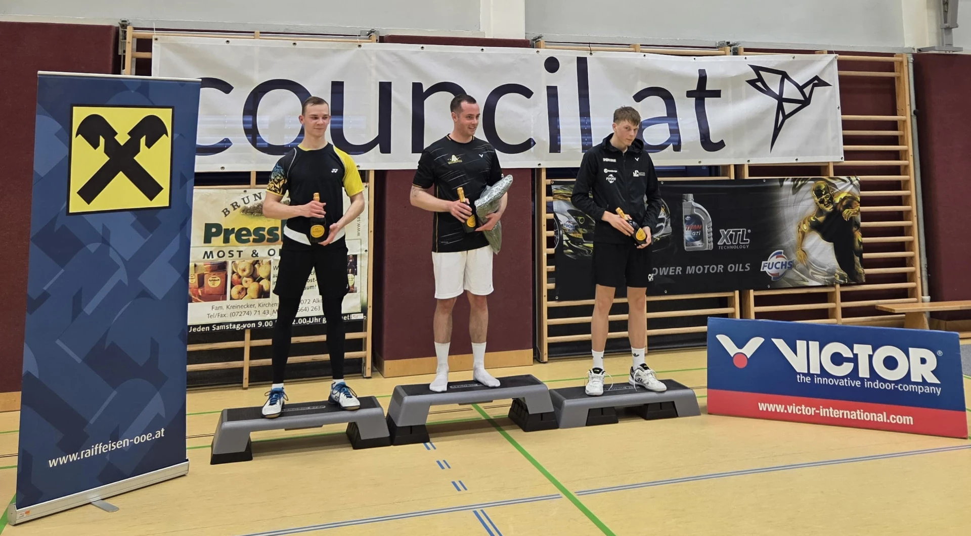 Jonas Nußdorfer, Emanuel Hafner und Michael Ratzenböck auf dem Podium