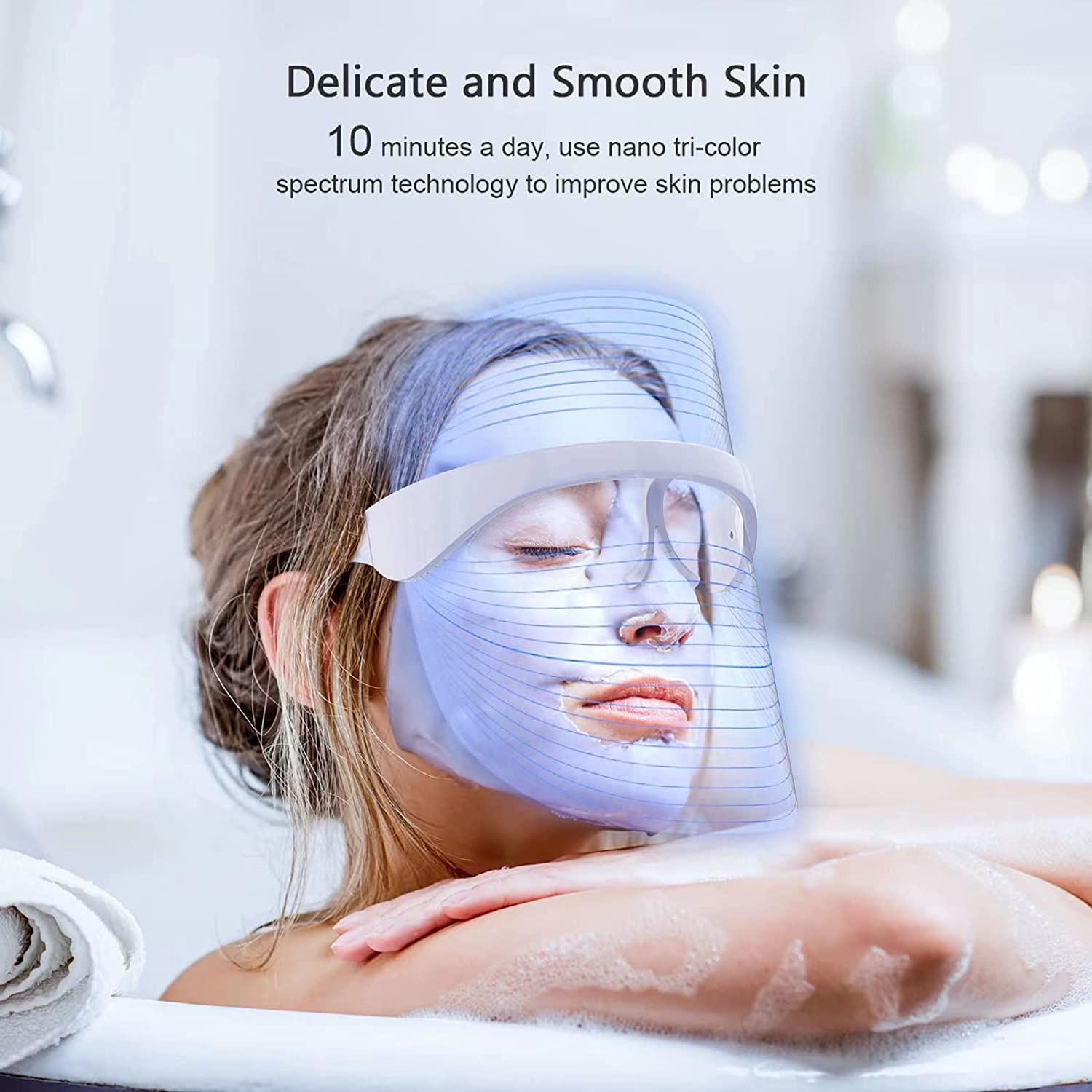 Anti-Aging 3 Color Electric LED Light Therapy Facial Beauty Mask