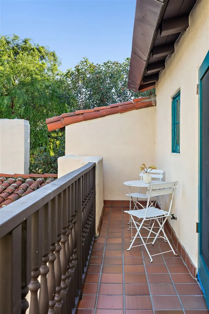 Upper balcony and French doors at 1239 Geneva Street