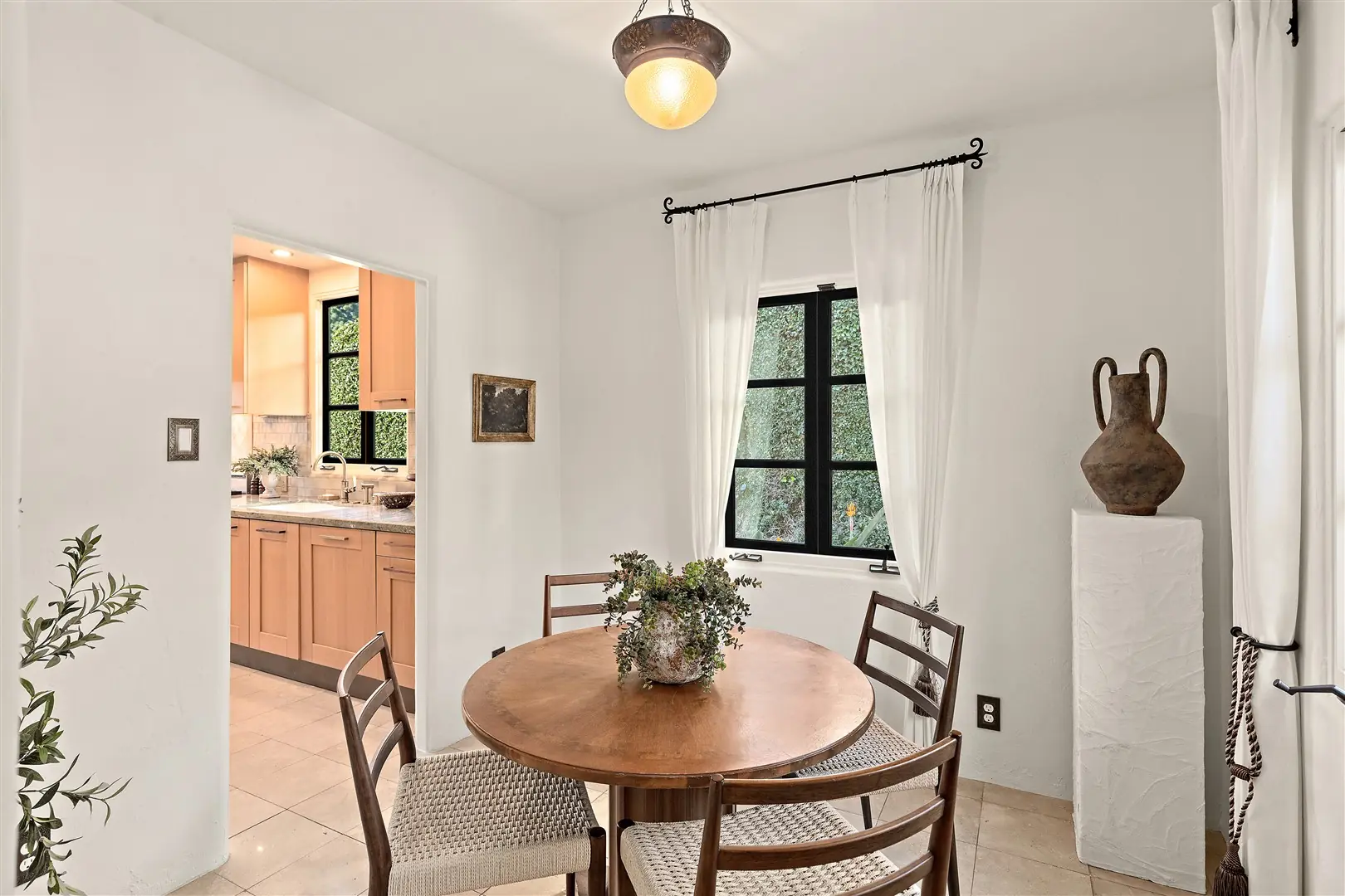 Breakfast room with restored windows at 1239 Geneva Street