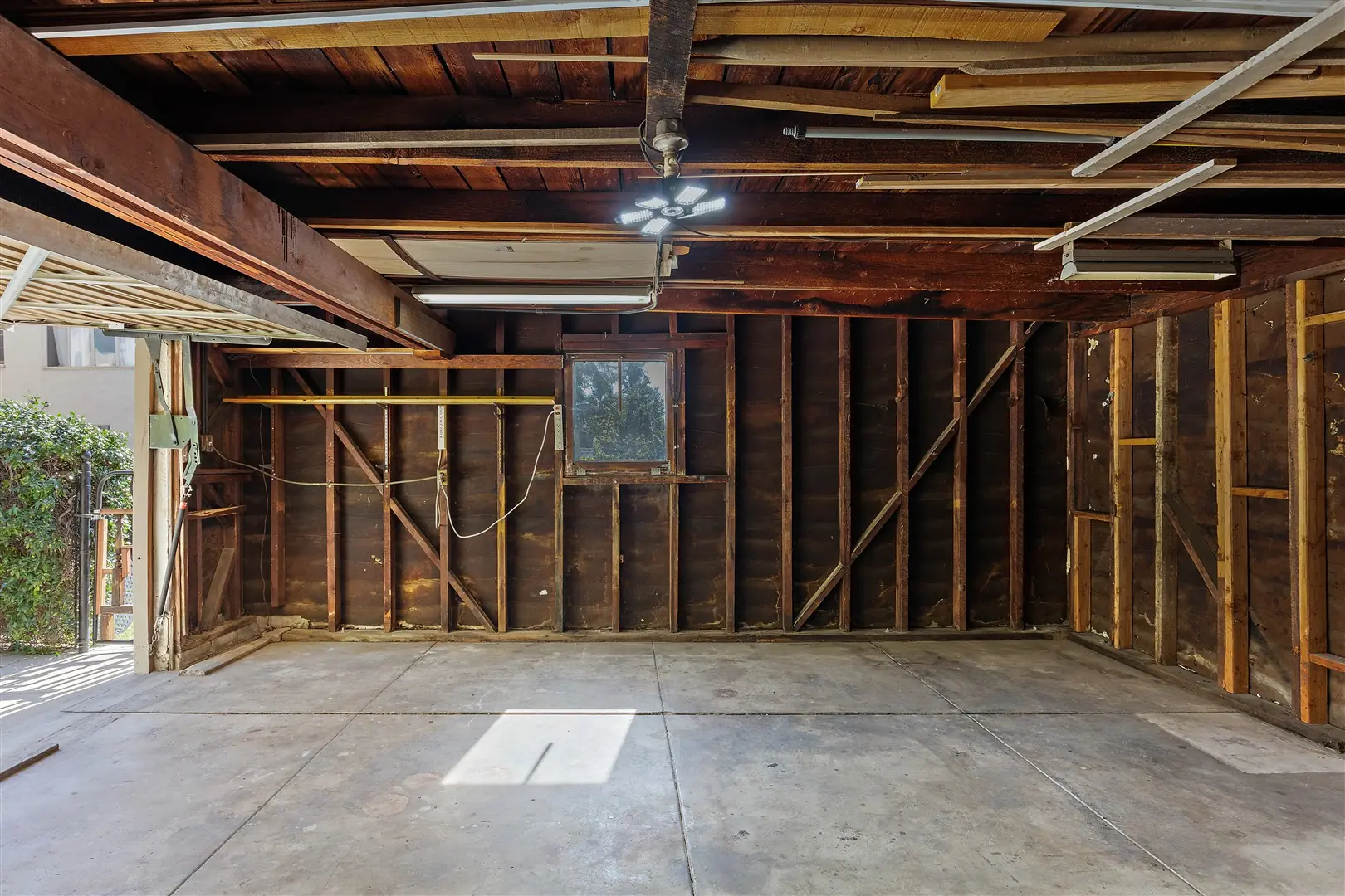 Interior of the detached garage at 1239 Geneva Street