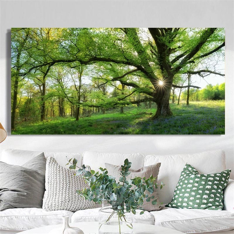 Thumbnail: (# 11) Green Forest Landscape Trees Canvas